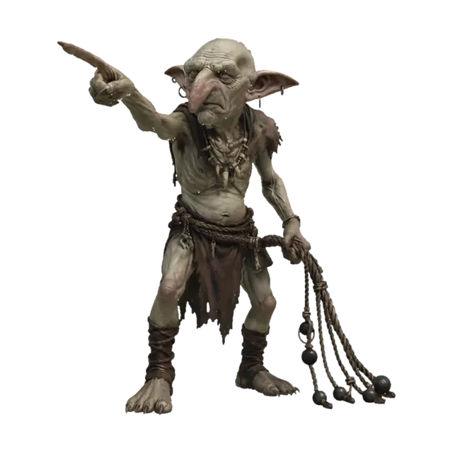 Ropebound Goblin Warrior - Grimdark 3D model, vytvořený pomocí AI