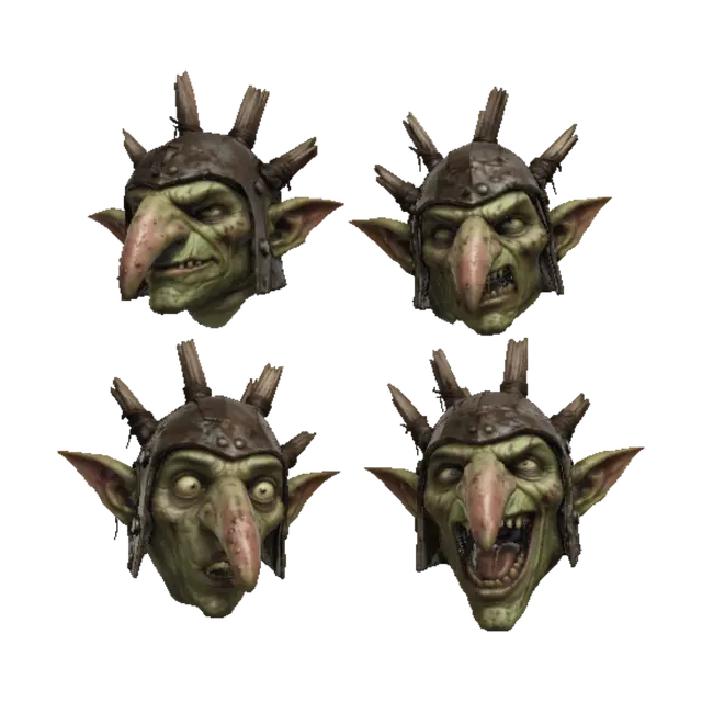 3D model for Goblin Heads Quartet