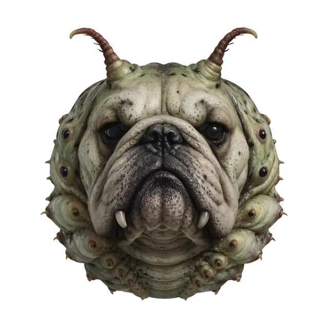 The Warty Bulldog 3D model, vytvořený pomocí AI