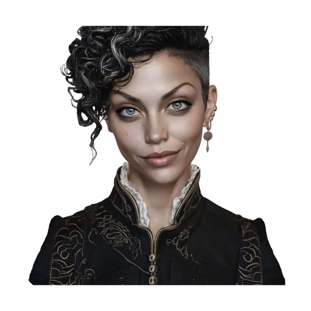 Model 3D Curly Crown Portrait - Posed, dijana oleh AI