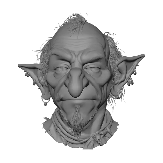 3D model for Goblin Elder with Skull Necklace