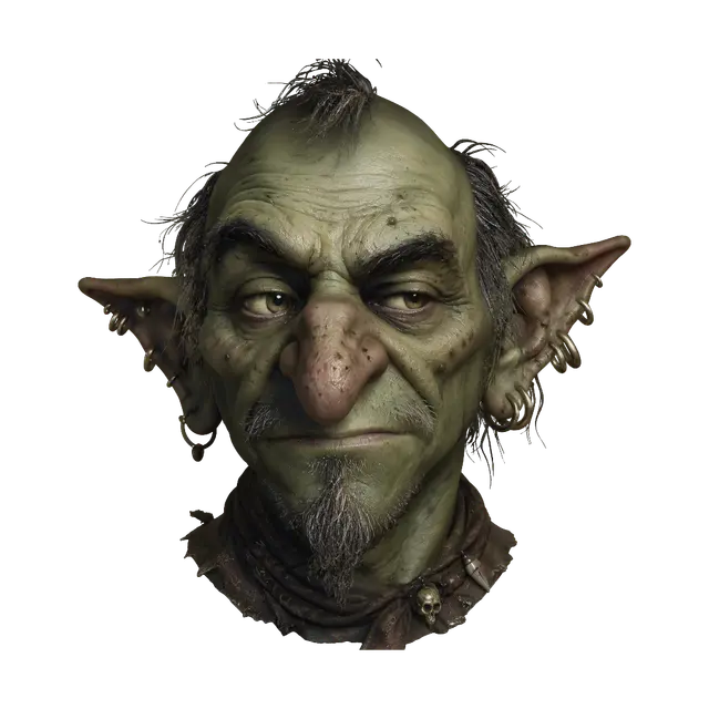3D model for Goblin Elder with Skull Necklace