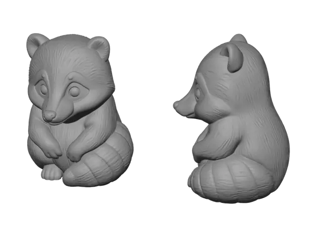 3D model for Wooden Panda Figurine