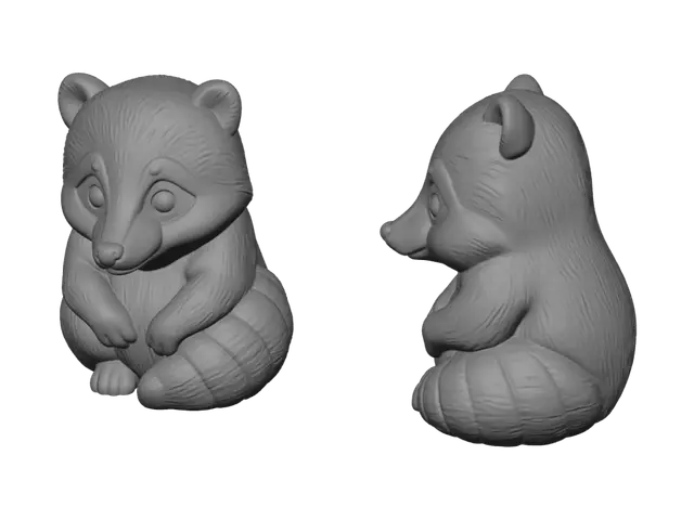 3D model for Wooden Panda Figurine