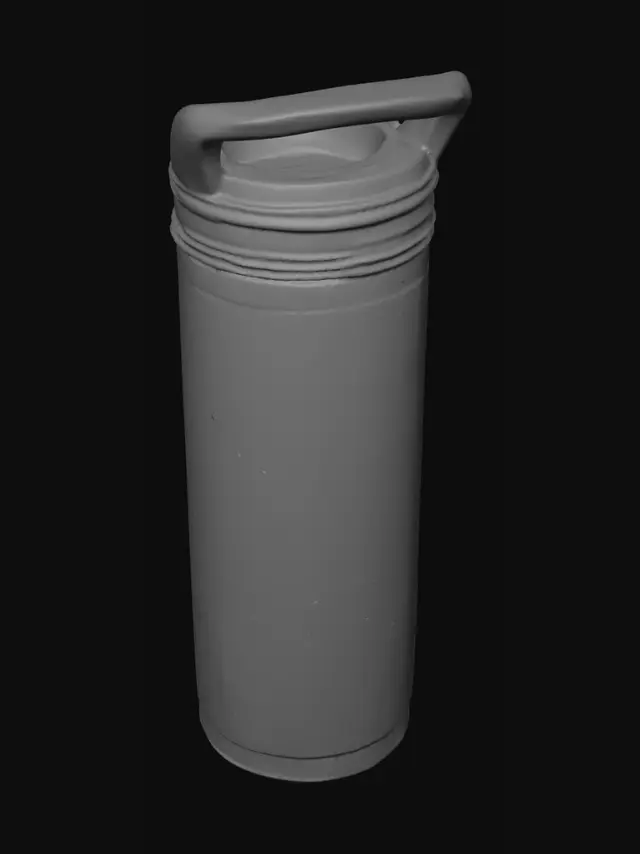 3D model for White insulated water bottle with black lid