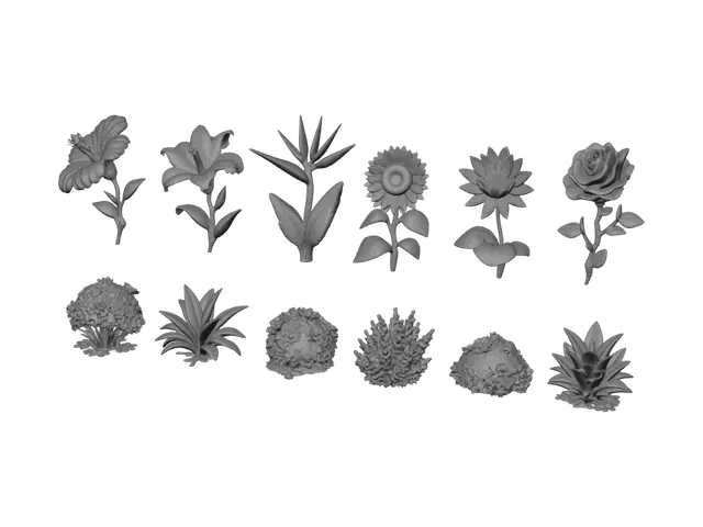 3D model for Bloom and Bush Collection