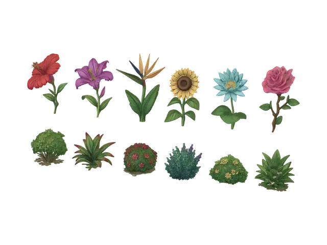 3D model for Bloom and Bush Collection