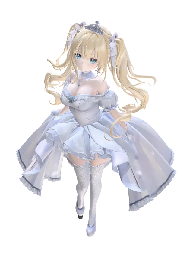 3D model for Seaside Bride in Azure