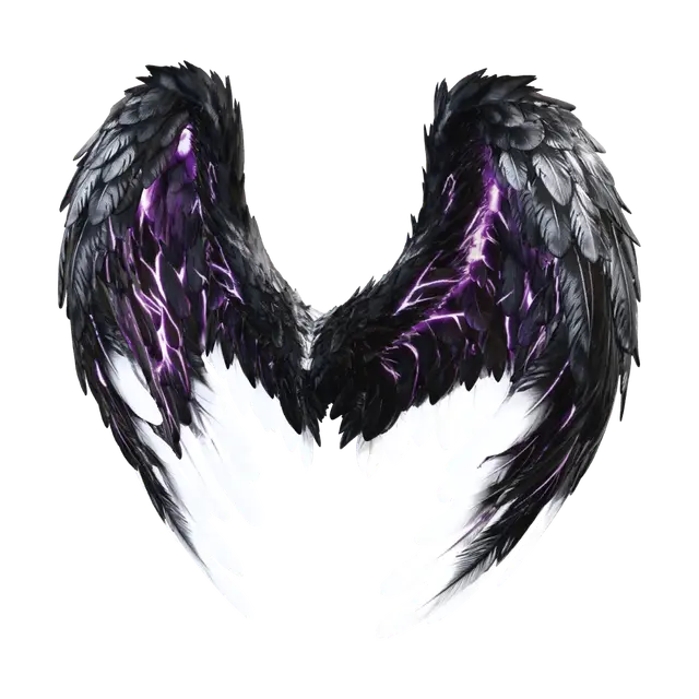 Violet Lightning Wings 3D model, vytvořený pomocí AI