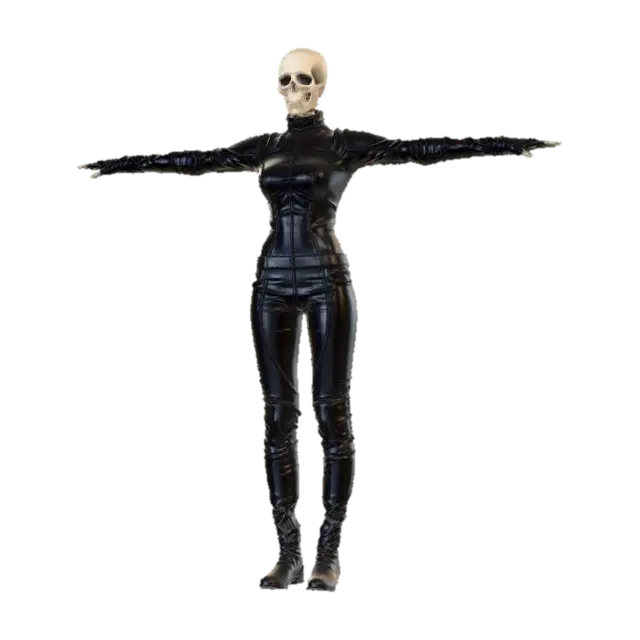 Flaming Skull in Leather - Ghostrider 3D model, vytvořený pomocí AI
