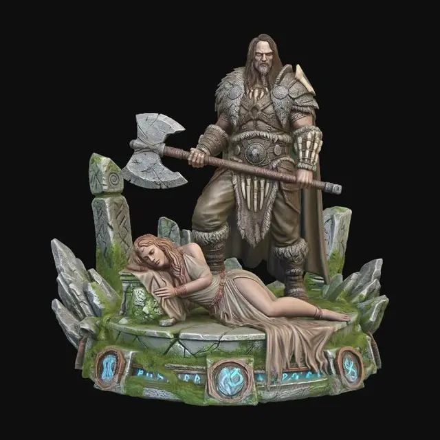 3D model for The Sentinel and the Sleeping Maiden