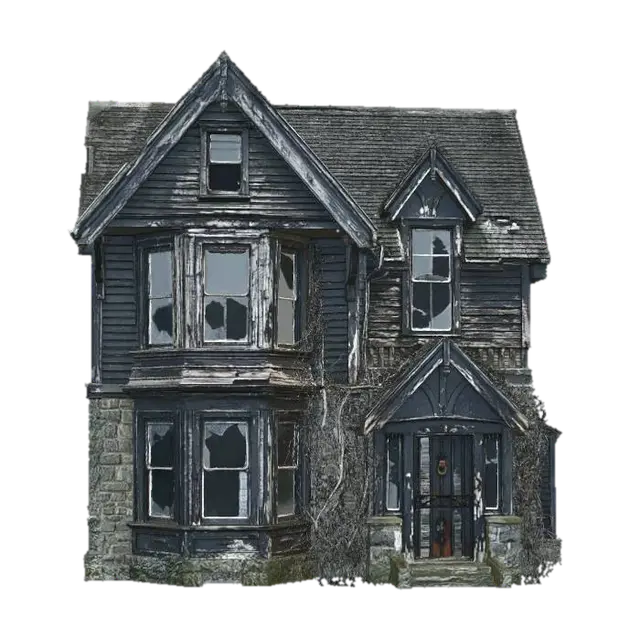 The Crumbling Victorian House - Haunted 3D model, vytvořený pomocí AI