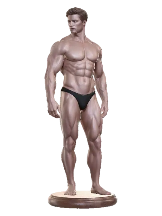 Chiseled Physique - Torso 3D model, vytvořený pomocí AI