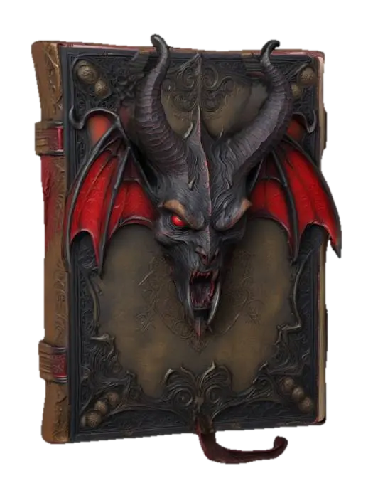 Infernal Grimoire - Spellbook 3D model, AI generated