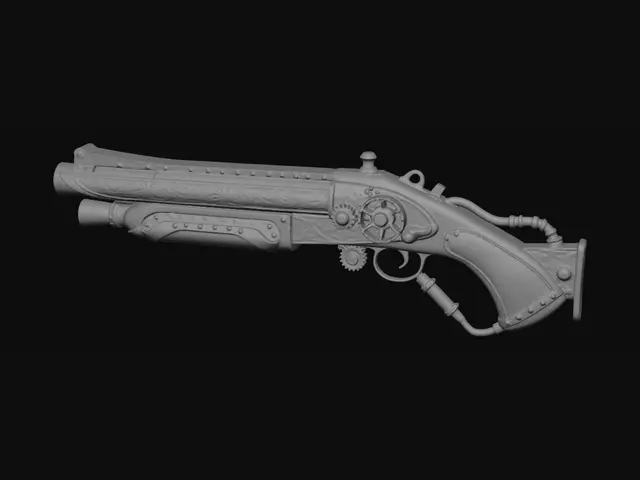 3D model for Gilded Gear Revolver