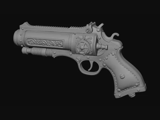 3D model for Brass Cog Revolver