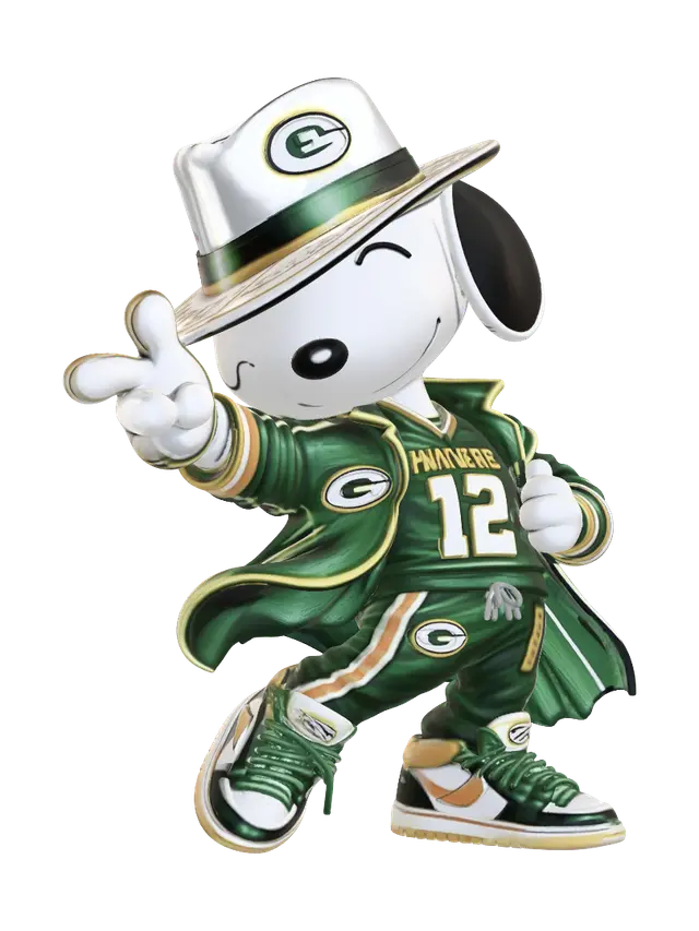 Snoopy in Packers Gear 3D model, vytvořený pomocí AI