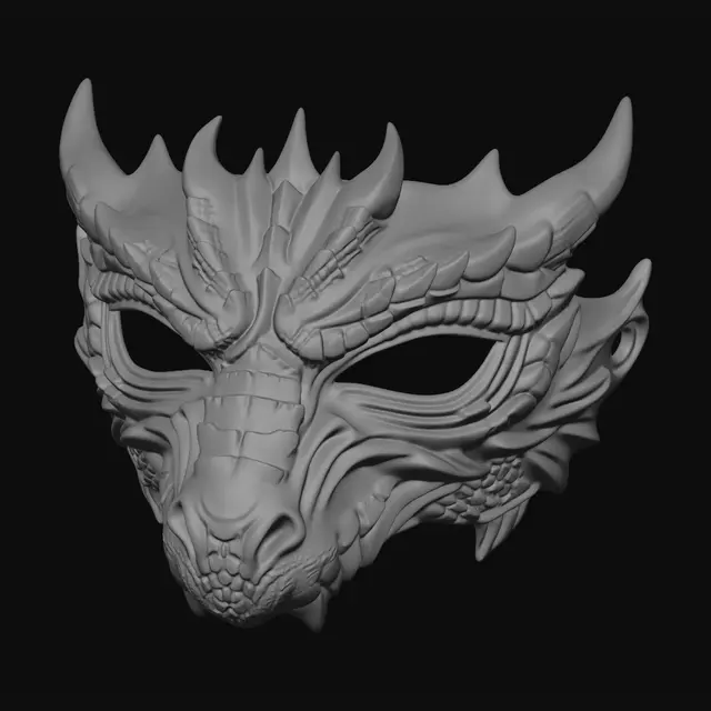 3D model for White Dragon Mask