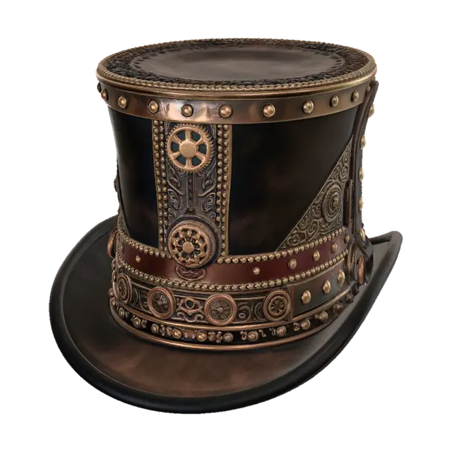 Steampunk Geartop Hat - Goggles 3D model, vytvořený pomocí AI