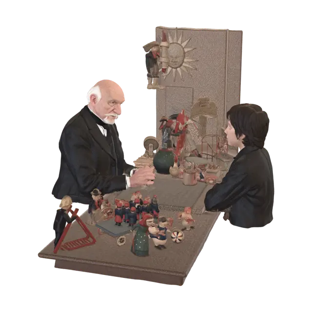 Hugo Movie - Toymaker 3D model, vytvořený pomocí AI