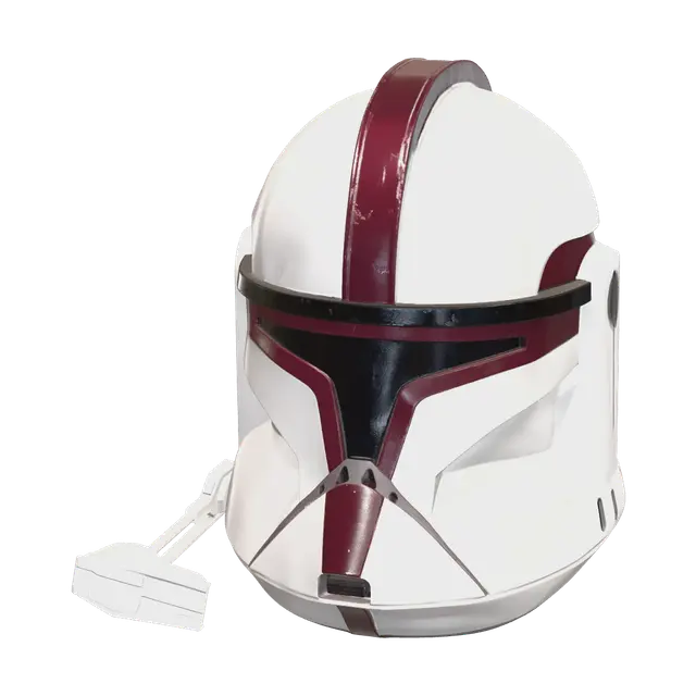 Low-Poly Clone Trooper Helmet 3D model, vytvořený pomocí AI