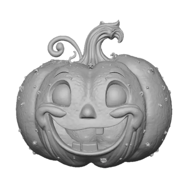 3D model for #Halloween2025#, cute, friendly, Innocent lively detailed fantasy halloween pumpkin