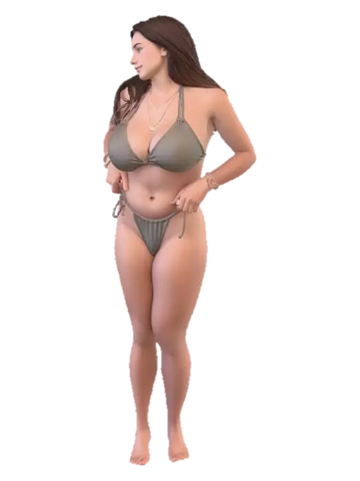 Poolside Portrait - Standing 3D model, vytvořený pomocí AI