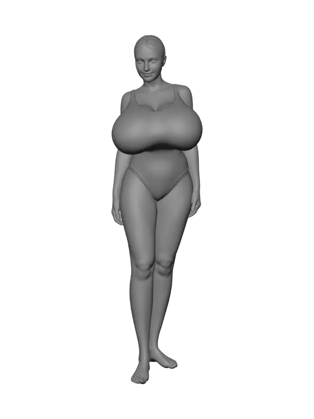 3D model for Beige Bodysuit Portrait