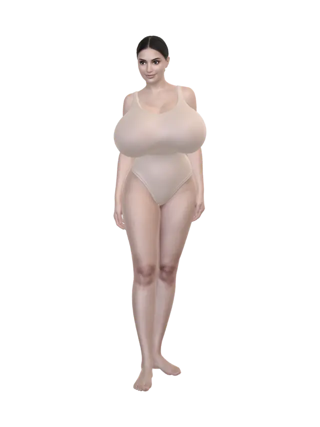 3D model for Beige Bodysuit Portrait