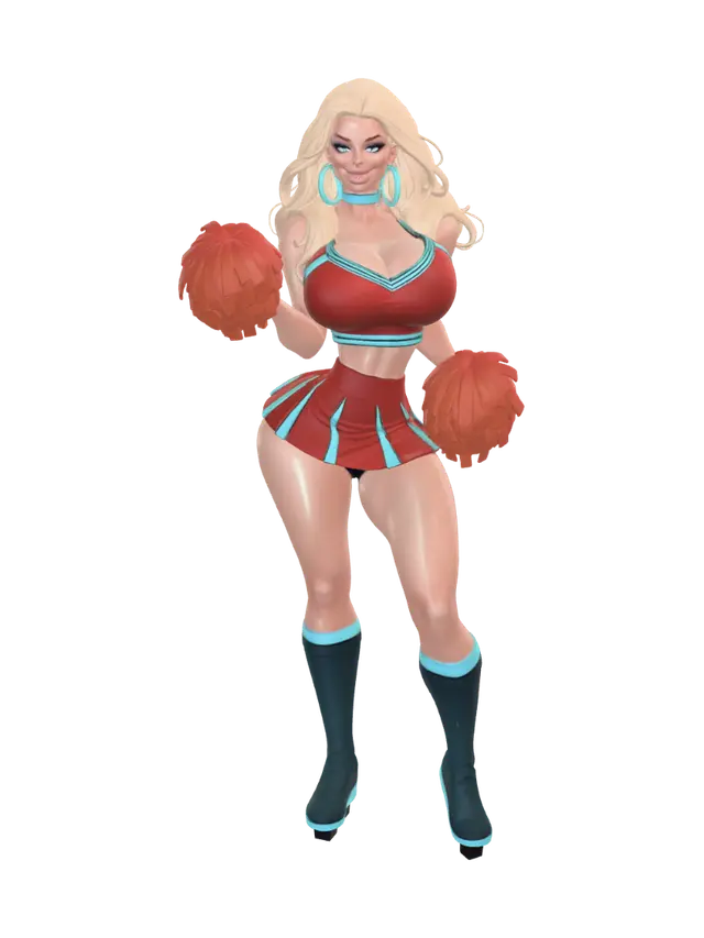 3D model for Crimson Pom-Pom Cheerleader
