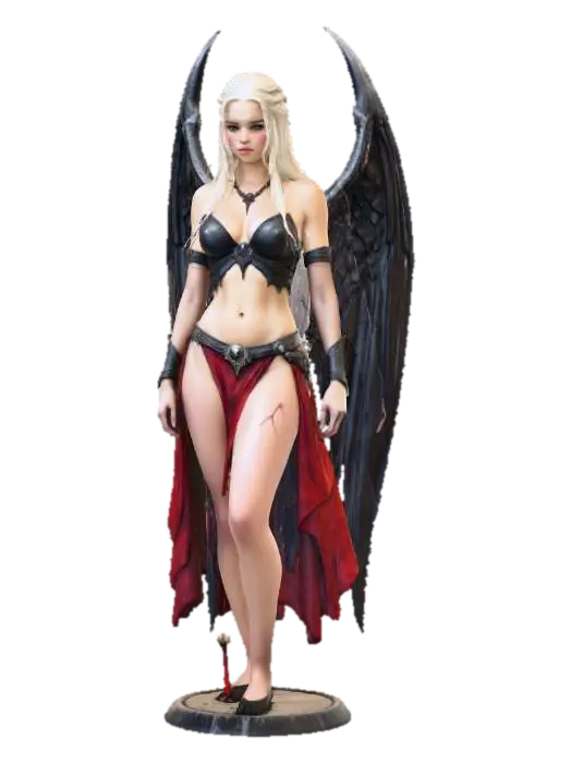 Dark Angel Warrior - Succubus 3D model, vytvořený pomocí AI