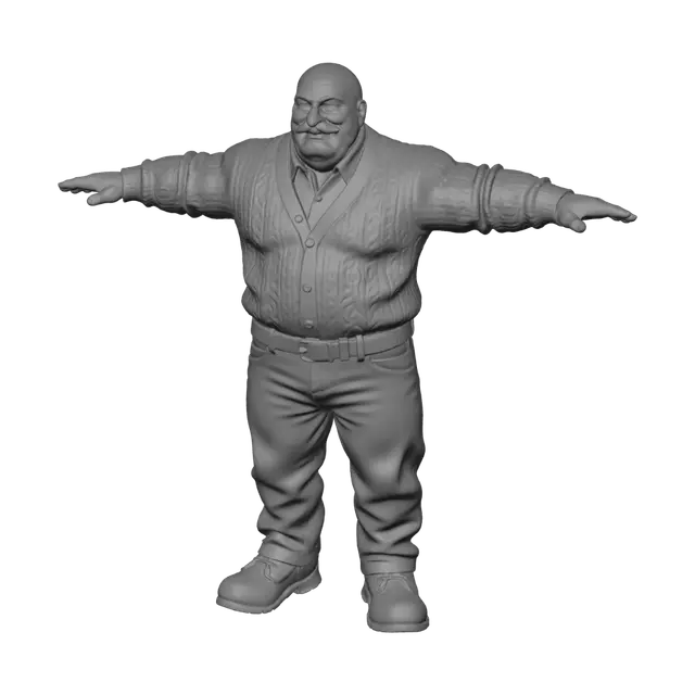 3D model for Gentle Giant Grandpa in a Green Cardigan