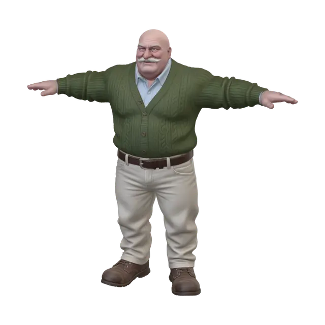 3D model for Gentle Giant Grandpa in a Green Cardigan