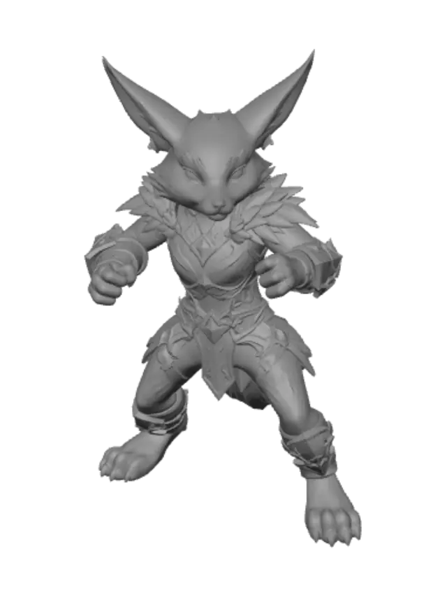 3D model for Crimson-Eyed Cat Warrior