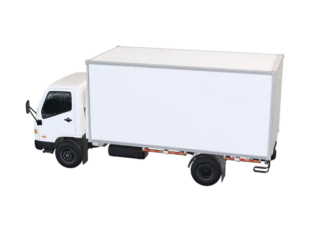 White Box Truck - Lightning 3D model, vytvořený pomocí AI