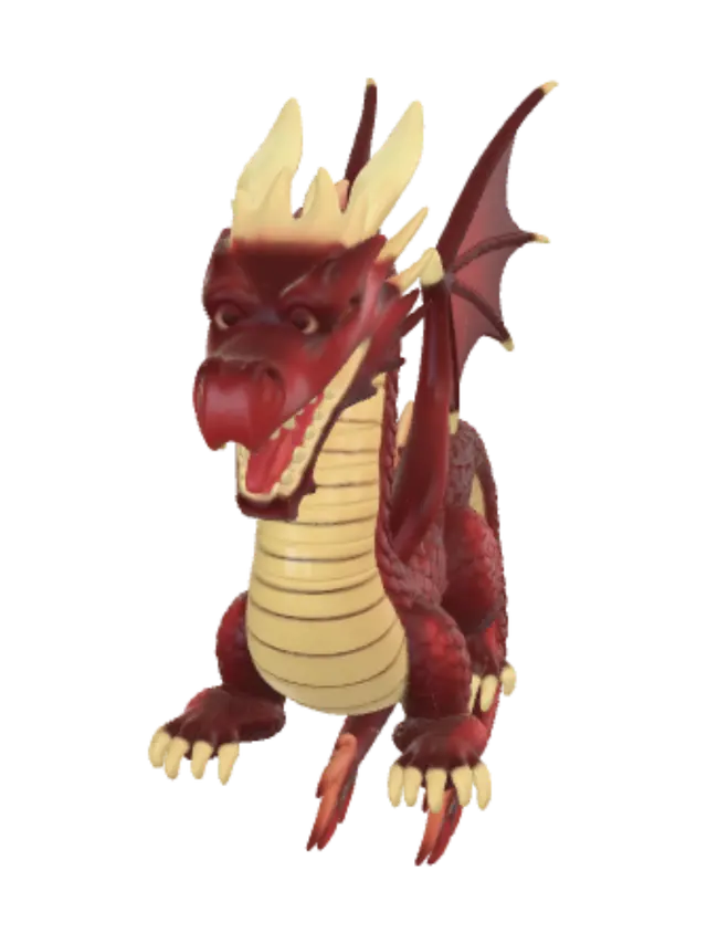 Crimson Dragon - Dragonmodel 3D model, vytvořený pomocí AI