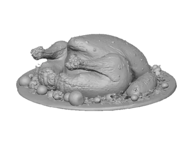 3D model for Thanksgiving cozy table scene, roasted turkey centerpiece, mashed potatoes, pumpkin pie slices, candles, wooden rustic table, warm soft lighting, shallow depth of field, high-detail textures, 8k render, photorealistic, cinematic composition, #Thanksgiving#