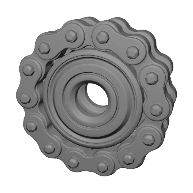 3D model for Close-up of bicycle chain and sprocket