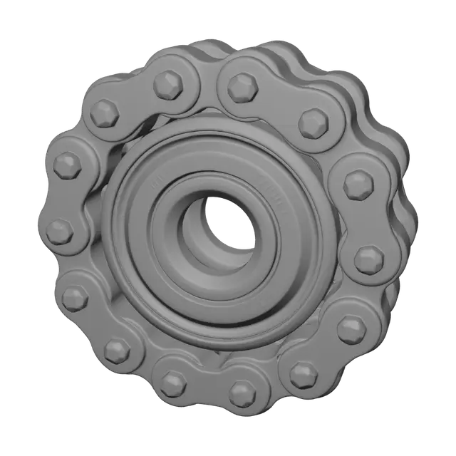 3D model for Close-up of bicycle chain and sprocket