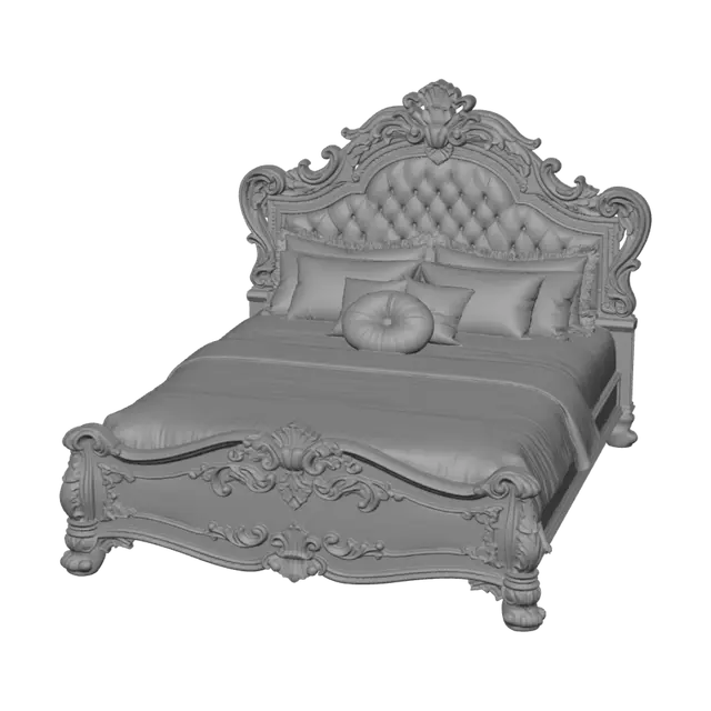 3D model for Ornate Carved Victorian Bed
