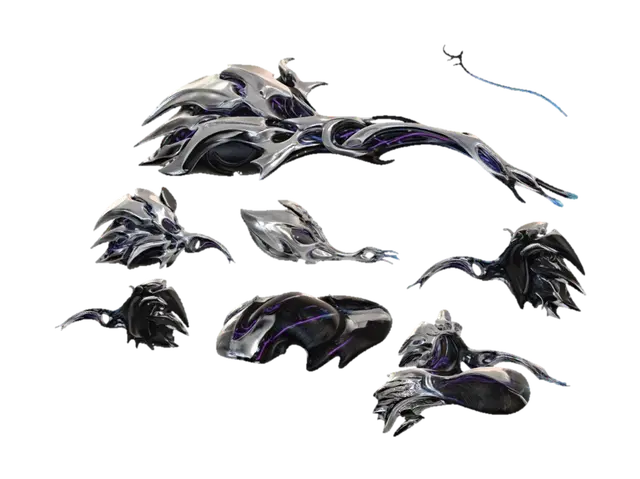 Cyber-Acid Shoulder Armor 3D model, vytvořený pomocí AI