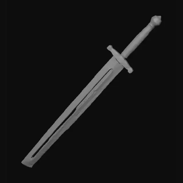 3D model for Деревянный европейский длинный меч коричневого цвета,с тканевой рукояткой чёрного цвета,длинный