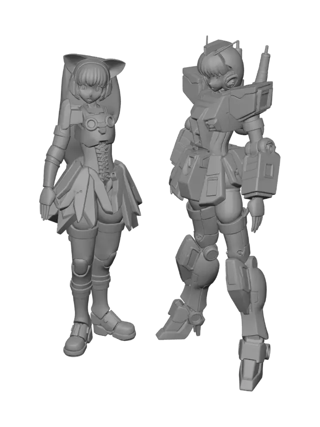 3D model for Catgirl and Gundam