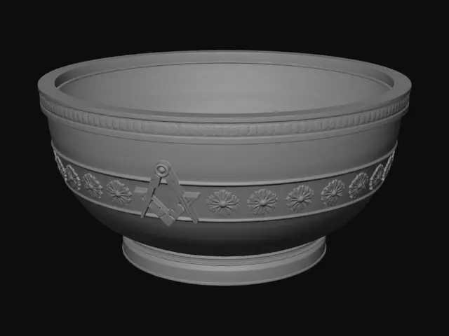 3D model for Ornate Bronze Bowl with Masonic Emblem