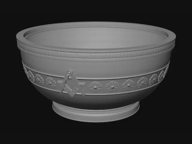 3D model for Ornate Bronze Bowl with Masonic Emblem