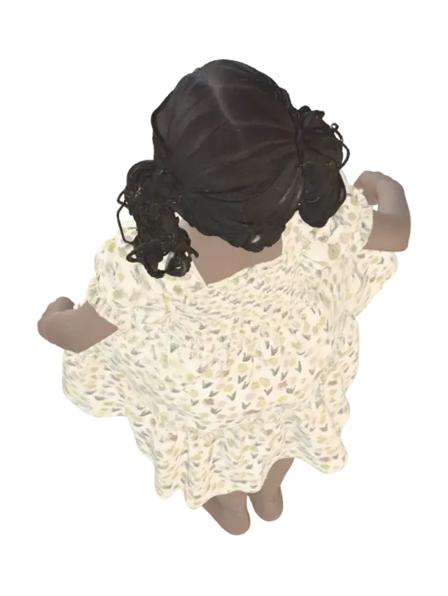 3D-модель Little Flower Pose - Rounded, сгенерированная ИИ