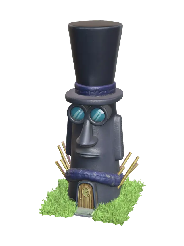Weathered Squidward House 3D model, vytvořený pomocí AI