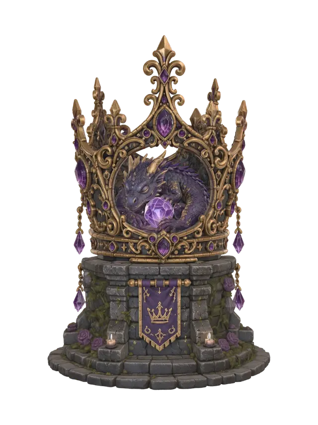 The Crown Keeper - Sleeping 3D model, vytvořený pomocí AI