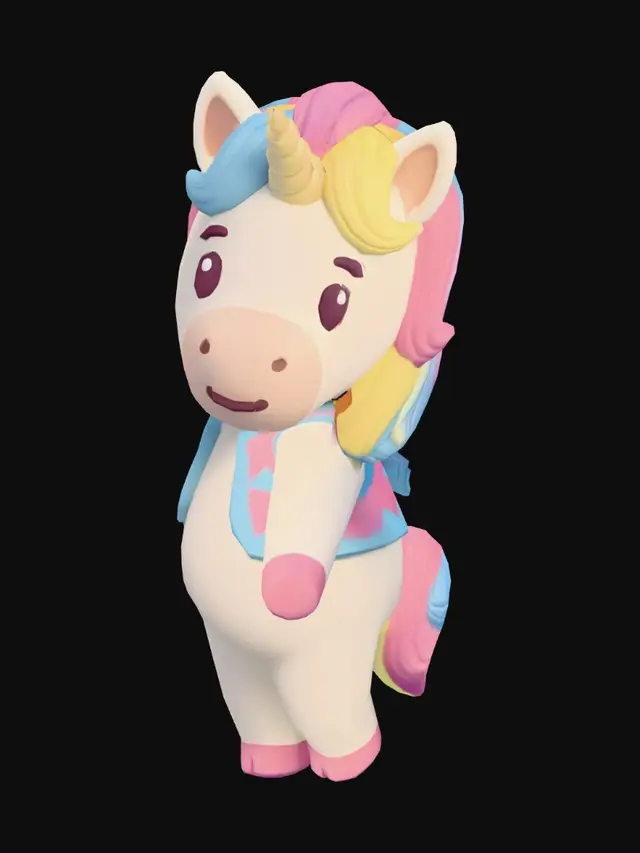 3D model for Pastel Rainbow Unicorn