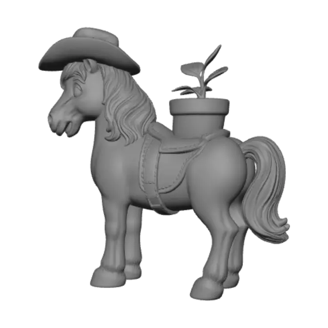 3D model for Pony with a Plant